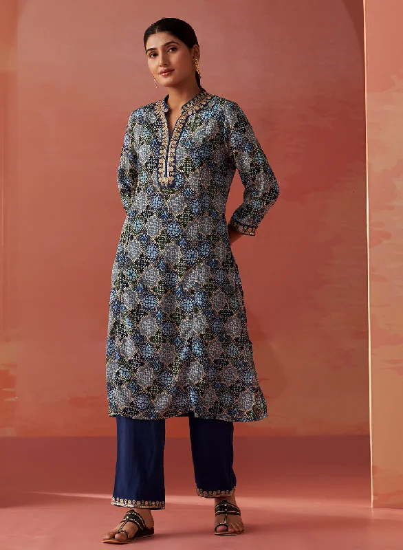 Tamanna Indigo Printed Georgette Co-ord Set for Women
